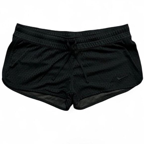 NikeLow Waist Blackout Dri-Fit Mesh Athletic Shorts W/ Drawstring Waist. M. - Picture 1 of 8